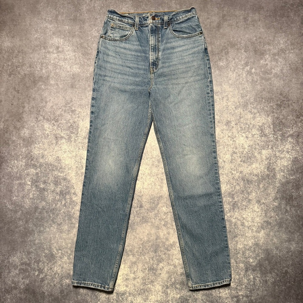Levis Premium 70s High Slim Straight Jeans Womens 28x31 Medium Wash Blue Denim
